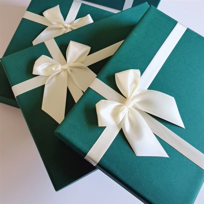 长方形礼盒空盒大号礼物盒衣服围巾包装盒墨绿色礼品盒定制印logo