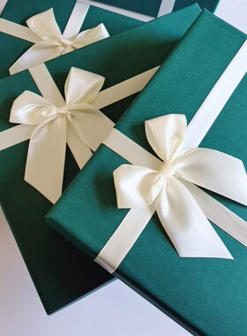 长方形礼盒空盒大号礼物盒衣服围巾包装盒墨绿色礼品盒定制印logo