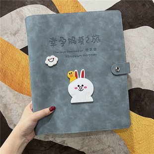 孕检收纳册兔宝宝孕妈妈产检资料册a4a5活页孕期检查单档案记录册