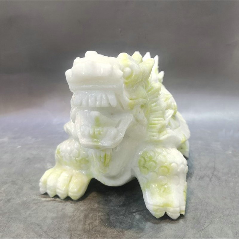蓝田玉龙龟摆件客厅家装玄关岫岩玉龙龟摆设居家装饰玉石龙龟摆饰