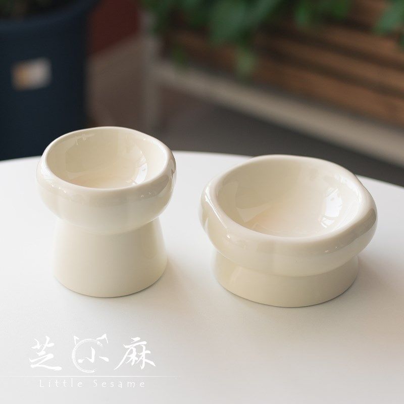 芝小麻温润如玉陶瓷宠物碗高脚猫食盆猫咪喝水碗猫粮碗猫咪碗猫碗,宠物/宠物食品及用品,猫狗碗/慢食碗,淘宝优惠券,粉丝福利购,淘宝优惠卷