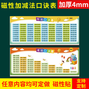 磁性加法减法乘法口诀表学习磁吸教学用具冰箱贴加减乘除法磁性贴