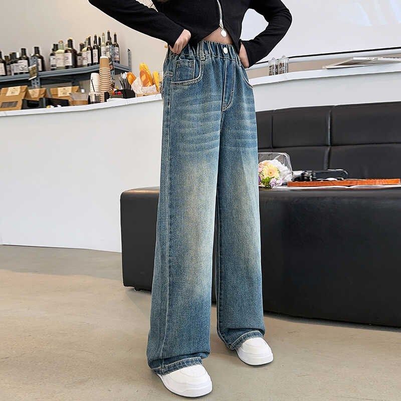 女童秋装阔腿裤外穿宽松百搭牛仔裤2024新款儿童春秋时髦休闲裤子,童装/婴儿装/亲子装,儿童牛仔裤,淘宝优惠券,粉丝福利购,淘宝优惠卷