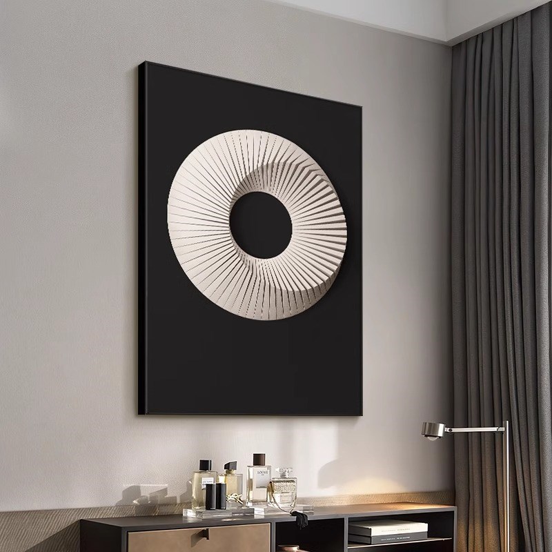 意式极简轻奢客厅装饰画高级感抽象沙发背景墙挂画酒店别墅墙壁画