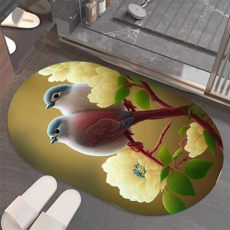 新款中式硅藻泥吸水垫卫生间浴室地垫厕所门口入户门洗手间吸水脚,居家布艺,家用脚垫,淘宝优惠券,粉丝福利购,淘宝优惠卷