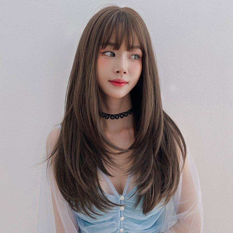 假发女长发长直发内扣式刘海整顶发套气质修脸全头套自然前额时尚