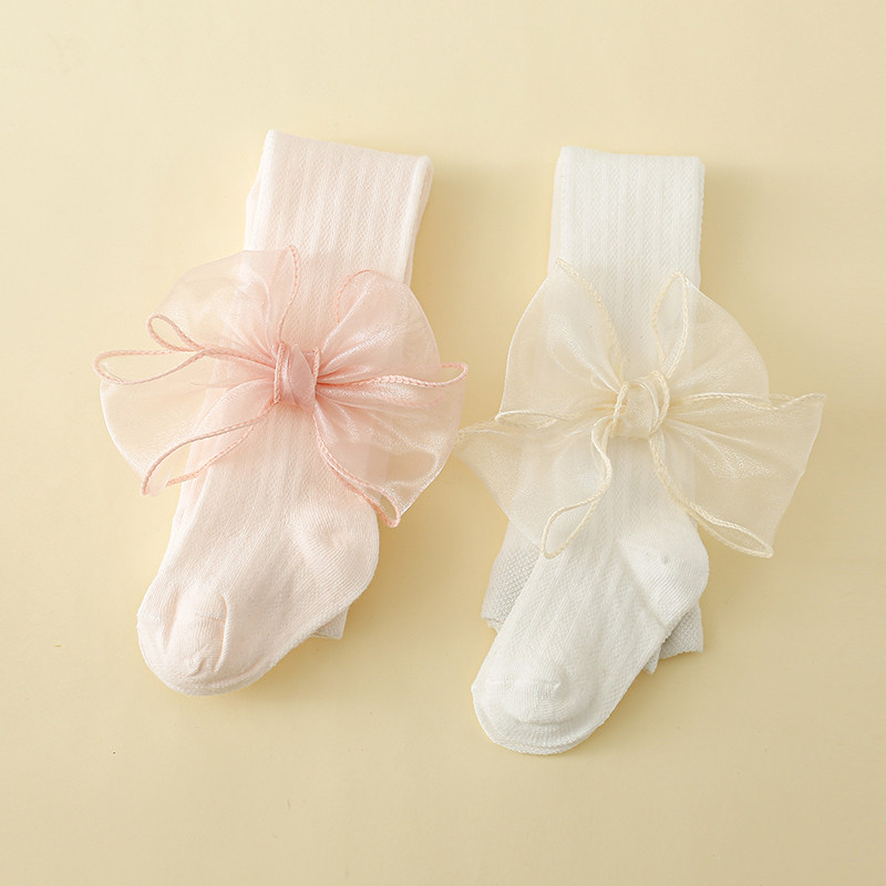 婴儿连裤袜春夏薄款连体袜新生儿女童大pp打底袜女宝宝白色打底裤