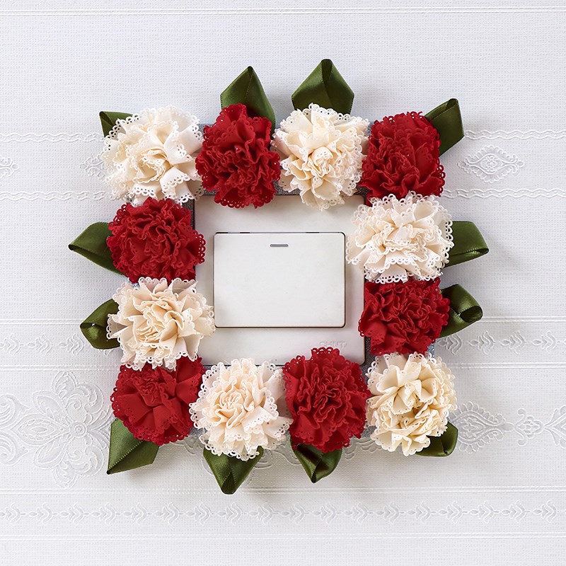 开关装饰墙贴保护套布艺灯开关插座防尘罩边框套墙壁灯开关保护贴