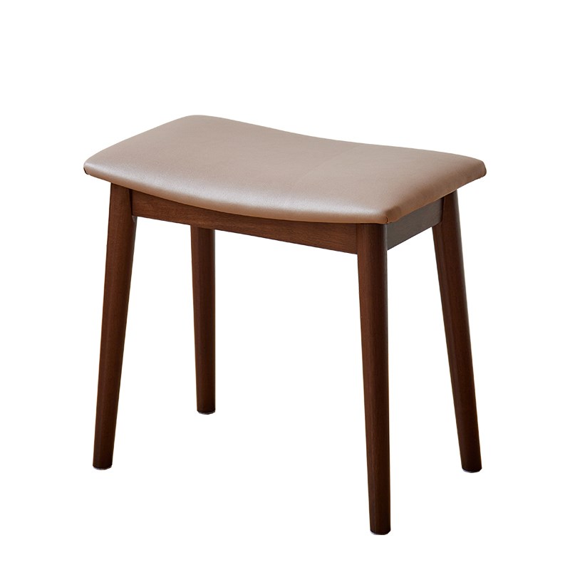 实木化妆凳高级感梳妆凳子简约梳妆台椅子马鞍凳卧室餐厅家用板凳