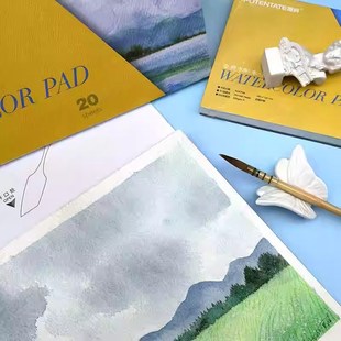 遵爵水彩纸300g棉浆水彩本尊爵便携水彩本随身明信片32k16k细纹中