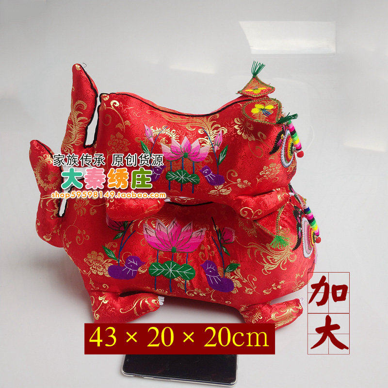 纯手工绣花布老虎抱枕婴儿童满月百天周岁庆生抓周礼物民间工艺品