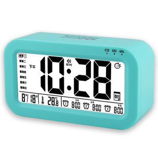 静音夜光充电音乐整点语音报时计时器闹钟断电记忆床头儿童学生