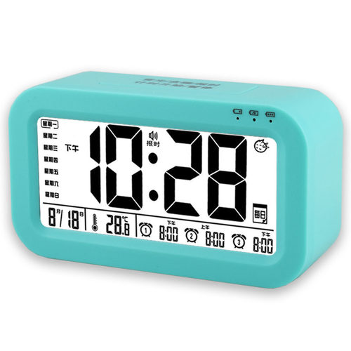 静音夜光充电音乐整点语音报时计时器闹钟断电记忆床头儿童学生