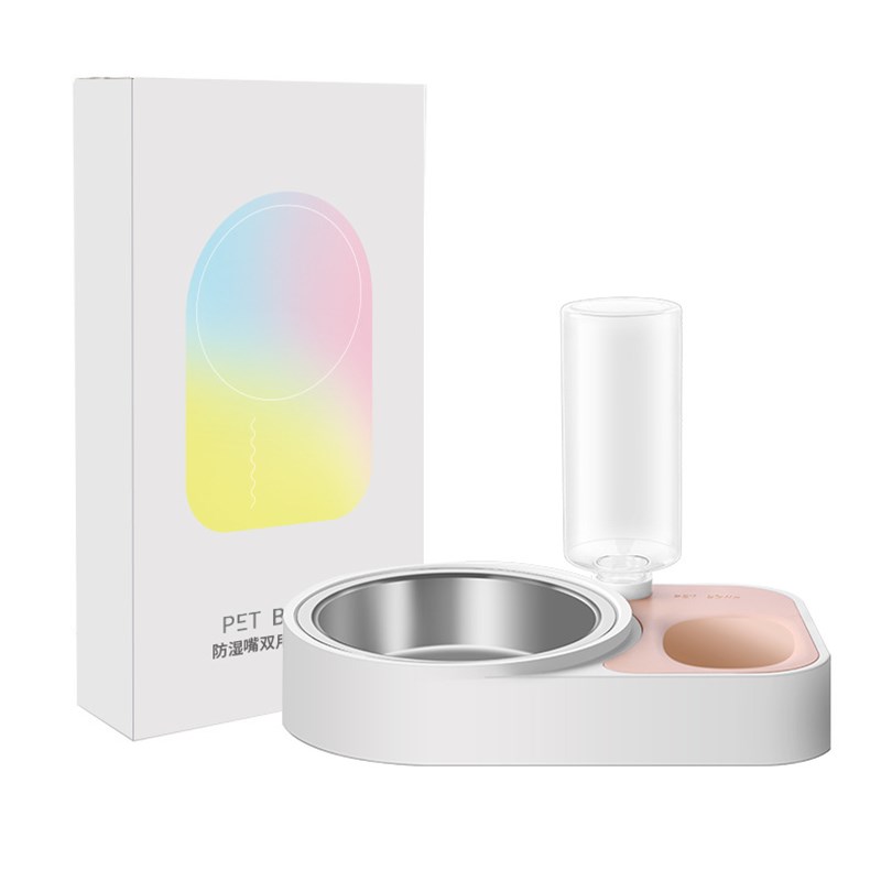 猫碗双碗猫盆食盆防打翻水瓶自动饮水宠物猫咪饭碗不锈钢狗盆狗碗