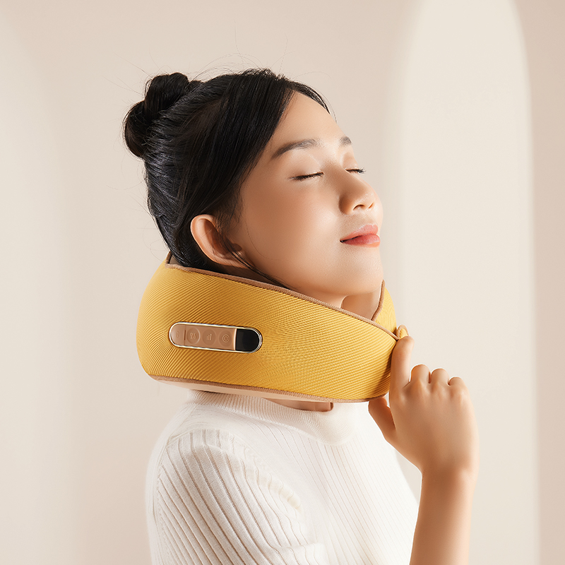 U型按摩器枕颈椎护颈枕旅行坐车便携靠枕电动按摩u形枕办公午睡枕