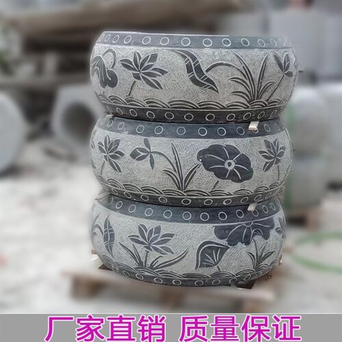皮圆墩垫基石柱脚石础柱顶石青石柱墩石柱墩底座庭院空心石柱雕柱
