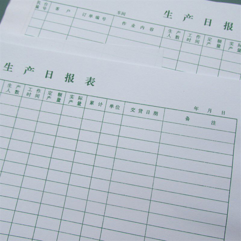 生产日报表工厂订单车间生产明细表格工作内容记录规划10本装定制