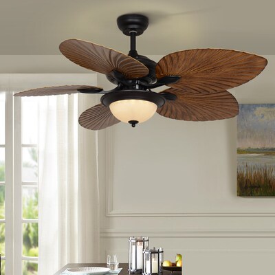 芭蕉叶复古风扇灯客厅餐厅灯家用led美式吊扇灯遥控静音包安装