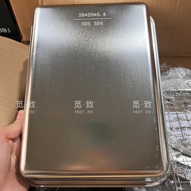 日式不锈钢长方形盘子带网隔水盆滤油炸盆沥水洗菜盆晾碗架滴托盘