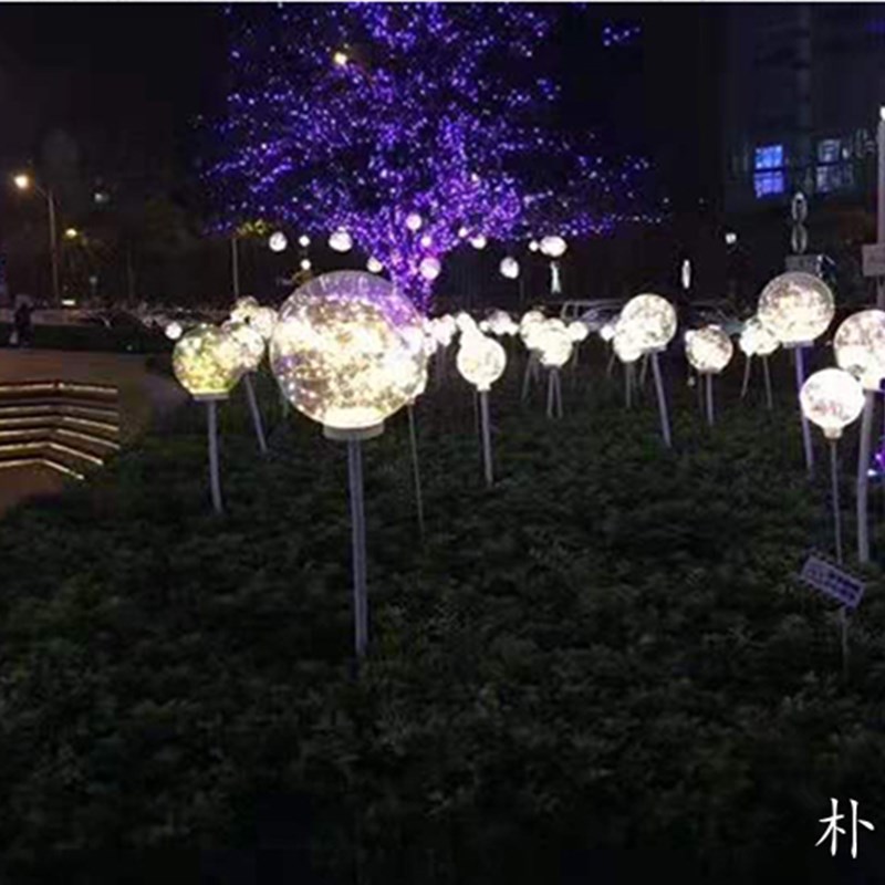 led圆球芦苇灯 发光圆球灯铜线灯亮化工程灯草坪灯户外防水插地灯