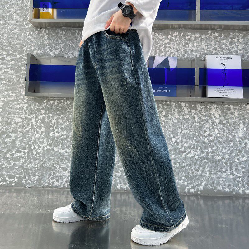 儿童装男童春装裤子2025新款男孩春季长裤中大童牛仔裤春秋款休闲