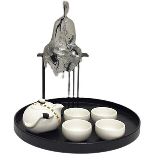 新中式陶瓷茶具套装家用禅意茶壶茶盏托盘样板房客厅软装饰品摆件