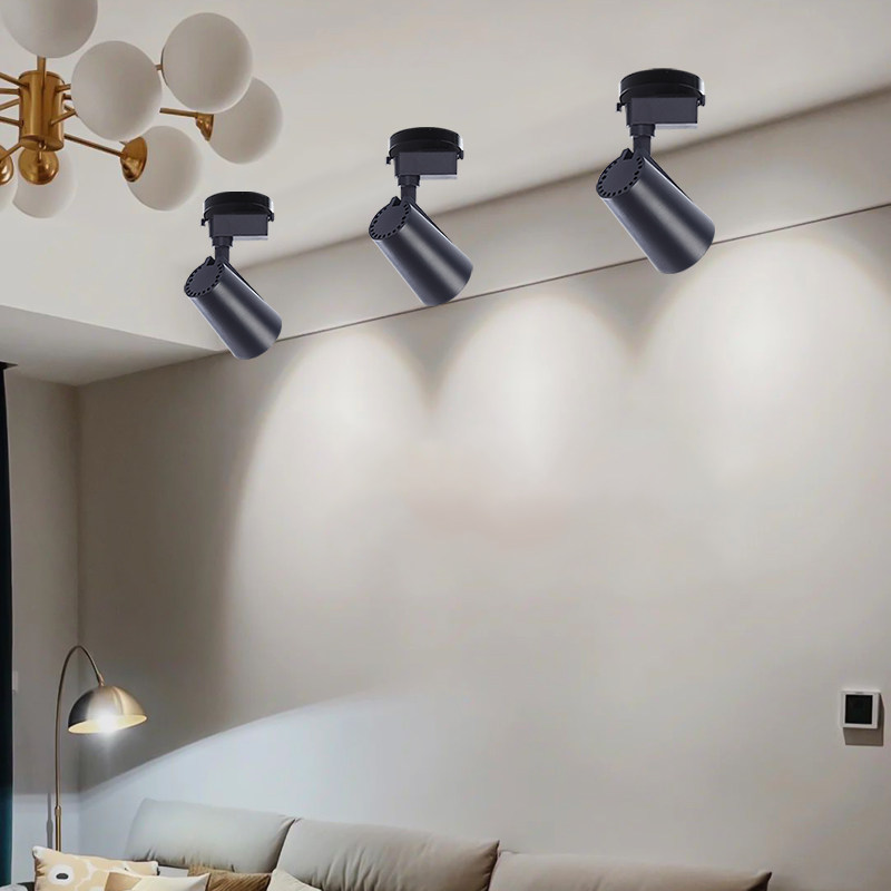 明装射灯led可调角度商用吸顶轨道灯cob天花灯服装店展厅聚光筒灯