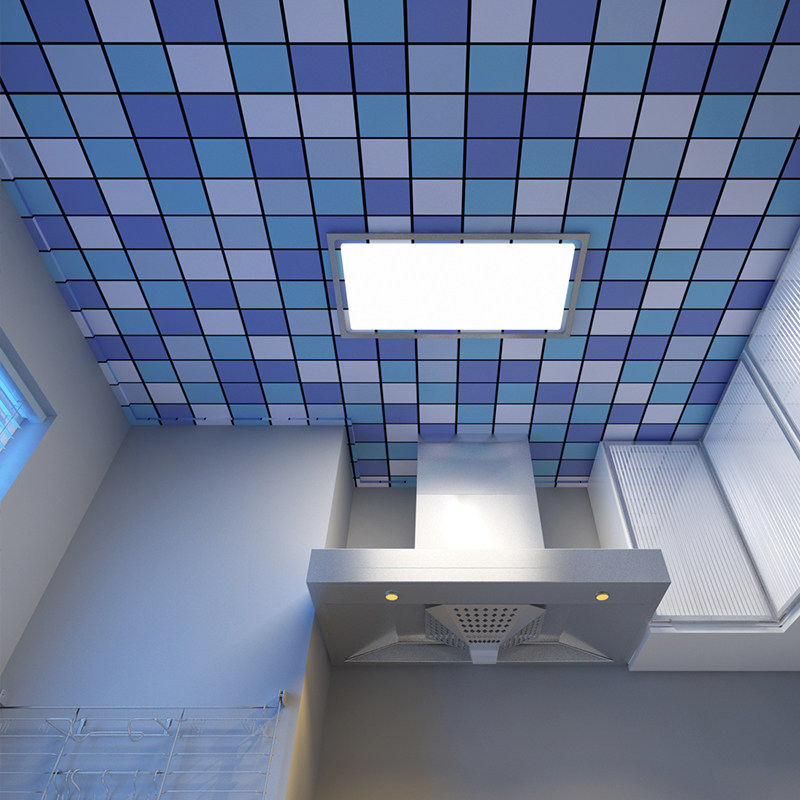 天花板自粘墙贴吊顶装饰屋顶贴纸欧式加厚防水厨房卫生间pvc壁纸