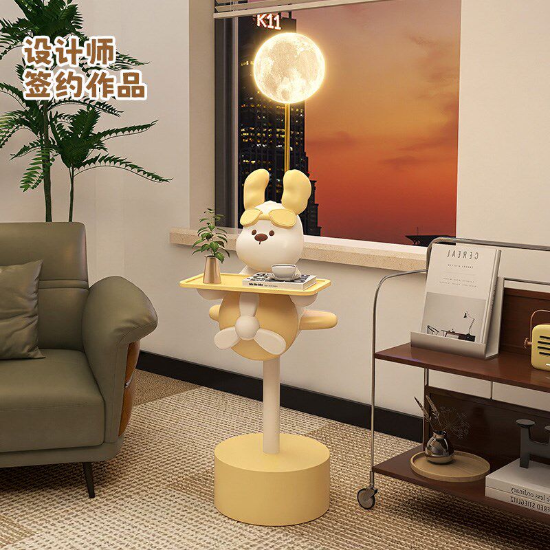 卡通狗落地摆件大型客厅电视柜沙发旁边几家居装饰品奶油风置物架