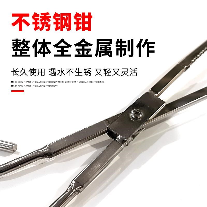 捡垃圾火钳赶海卫生钳环卫加长夹子取物家用拾物器碳夹子黄鳝夹子