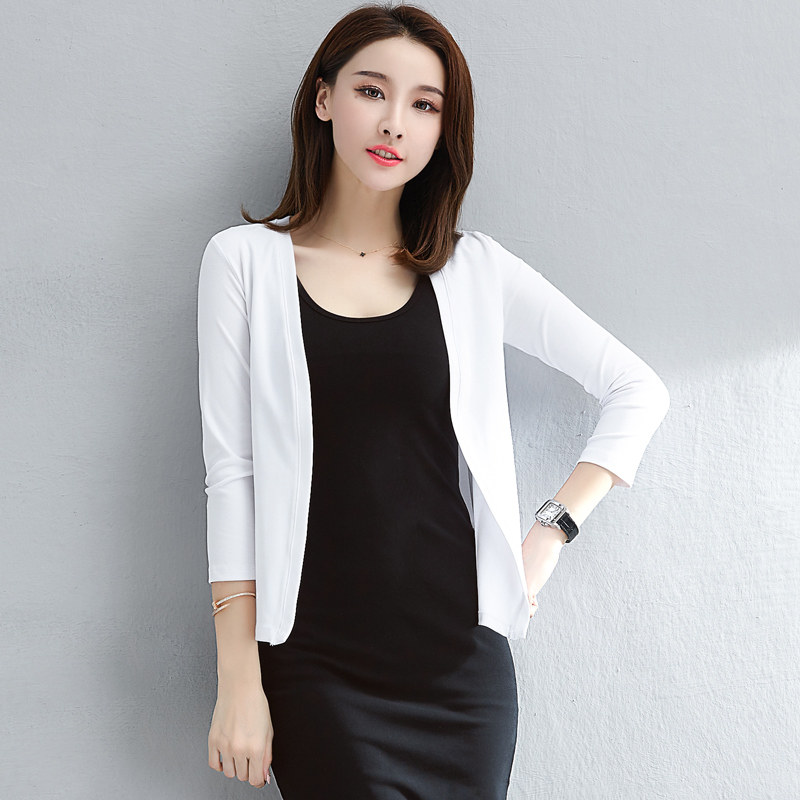 白色针织开衫外搭薄款披肩外套配裙子黑色空调衫小众百搭上衣女夏