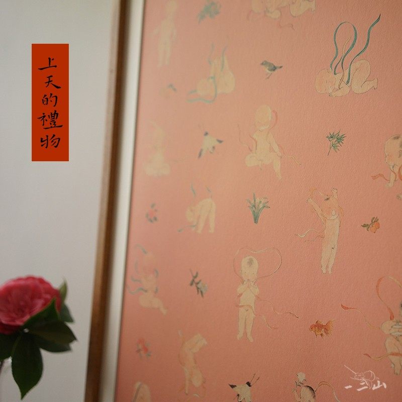 一二山 皇小小 上天的礼物水墨画客厅玄关电箱装饰画沙发背景竖画,家居饰品,现代装饰画,淘宝优惠券,粉丝福利购,淘宝优惠卷