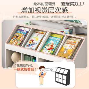 儿童书架置物架落地展示架幼儿园教室矮书柜客厅柜子收纳柜