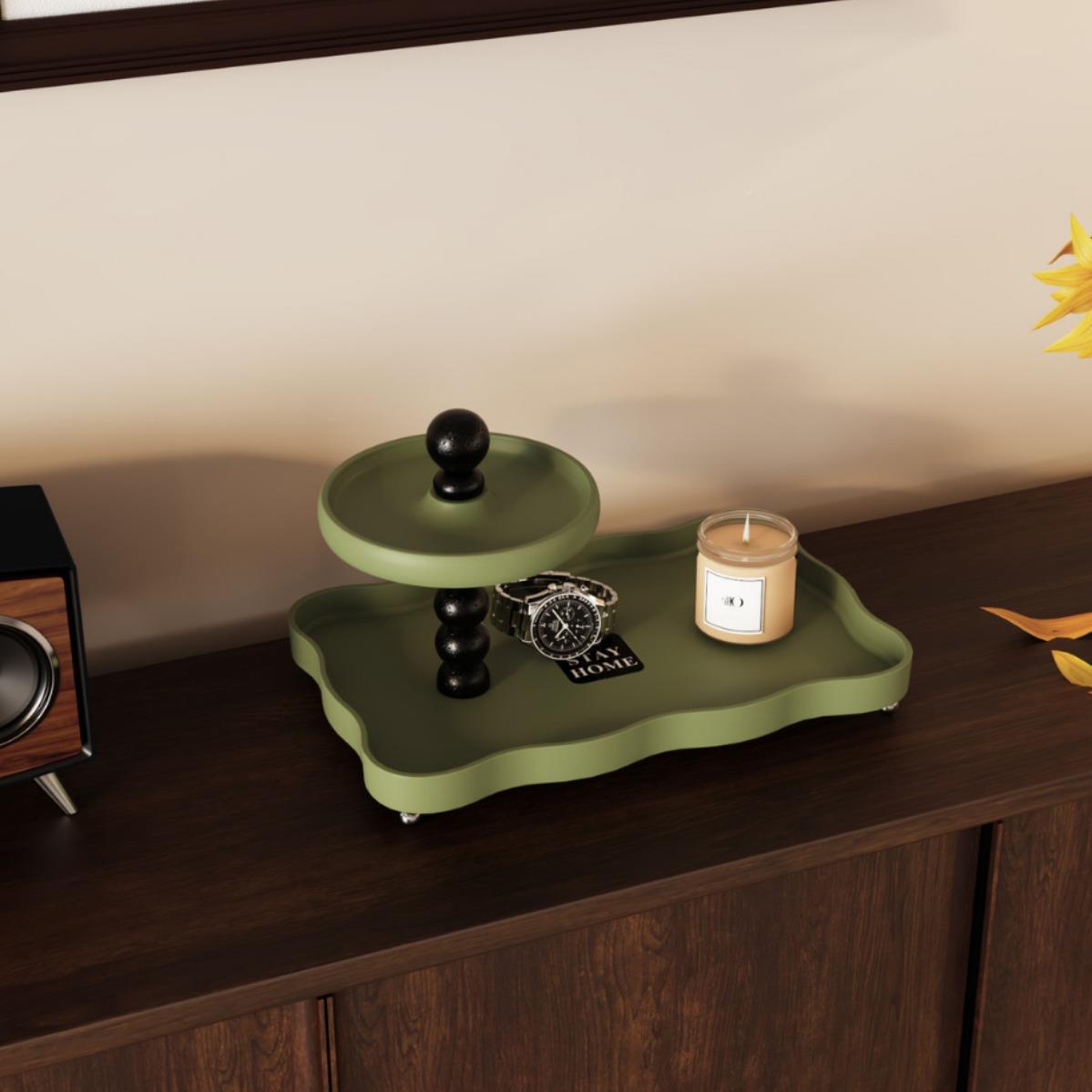 复古ZNA中古风入户玄关钥匙轻收纳置架创意奢桌双层简物约装饰面