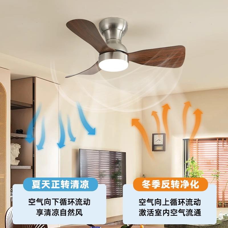 卧室风扇灯静音新中式简70约餐厅吸顶书眼房阳台中风小型护吊古扇