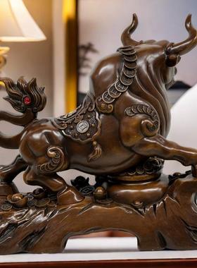 源头工厂树脂工艺品牛摆如新款财势件势虹财公室办前台桌面装饰品