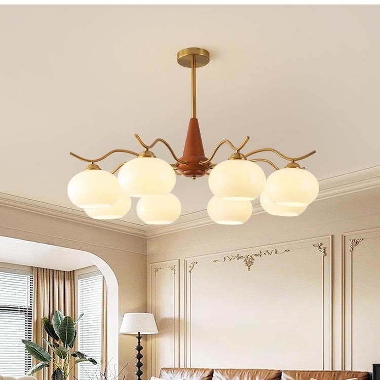 美式复古胡桃木色轻奢客厅灯吊中古法主788式客厅灯餐厅室灯具卧