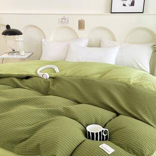 色华夫格纯棉被套单米件100纯1全棉单人.5被罩201230x230被单三件