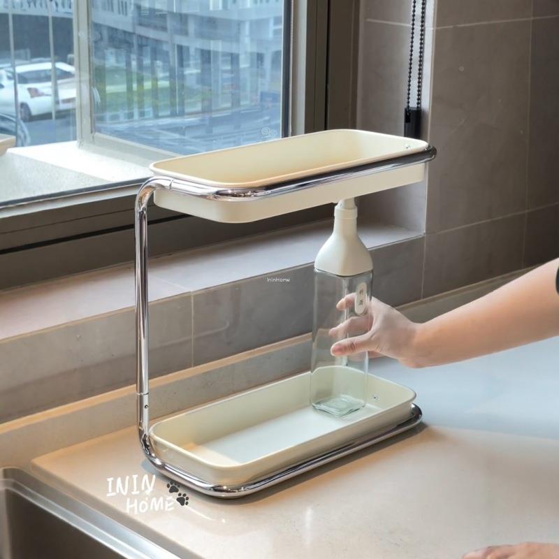 厨房家调料罐收纳架用双层酱油醋干见详情架置物多功料能不锈钢调