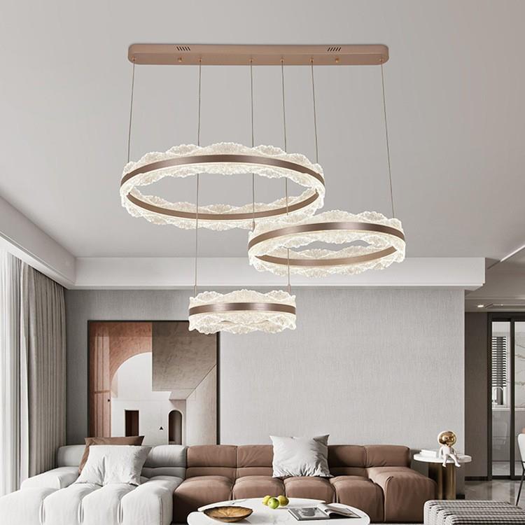 式奢客厅吊灯圆轻环le计d大厅527主灯设师样板新房卧室餐厅灯具款