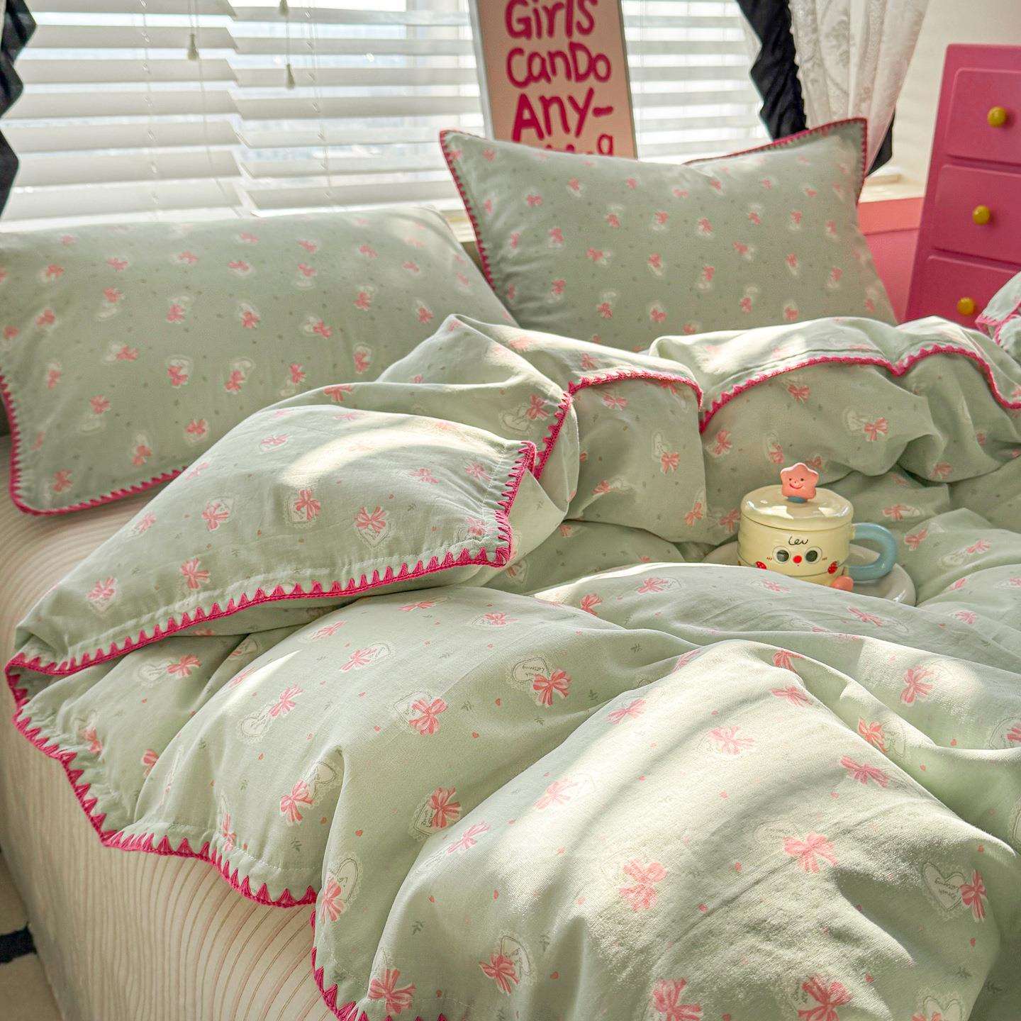 A类被套单15x200x2棉30被罩全棉LBY双件层纱贝壳0边纯床单床笠四