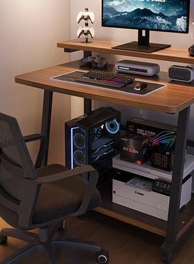 台式脑小型家用迷你移动电学习笔记本桌子桌RZP简易轮子卧室带床