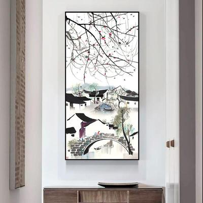 江南水画画乡新中式吴QZ202101冠中水墨玄江关装饰客厅壁画走廊尽