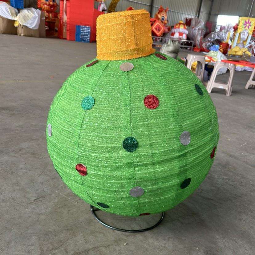 款折叠彩色圣氛诞球可铁艺造型灯光LED围节日户外庭院新装480饰摆