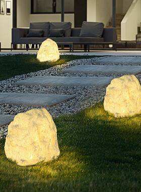 草ALF坪灯户外款水庭防院景观灯花园别墅仿接电树脂防水落石地灯