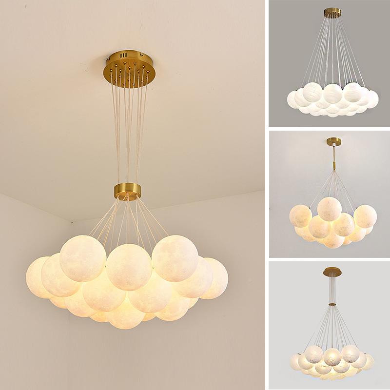 见描述泡灯星球吊灯玻璃球法式轻灯奢客厅灯现魔豆泡儿童卧室吊代