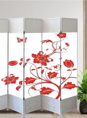 中式屏客风隔断墙客厅卧室动玄关公室书房白色屏风挡折AL118717叠