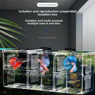 孔雀鱼养殖箱鱼缸悬置隔离养殖箱小鱼幼鱼产卵热带鱼多功能孵化箱