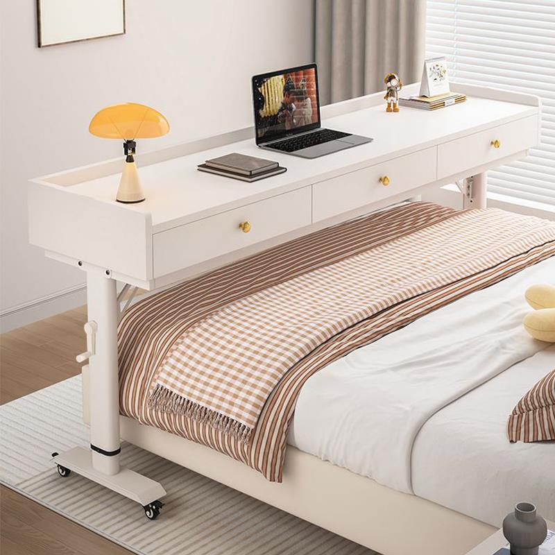 手摇跨床工作台移动卧室写字家用简约实木书桌小户型女生简约桌子