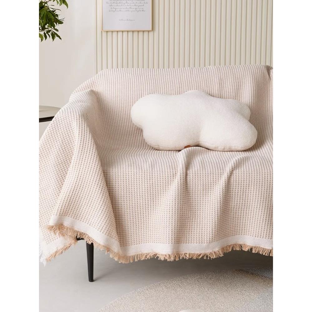 棉麻沙发毛巾一件套布斯堪的纳维亚全套沙发靠垫套套毯全纯棉通用